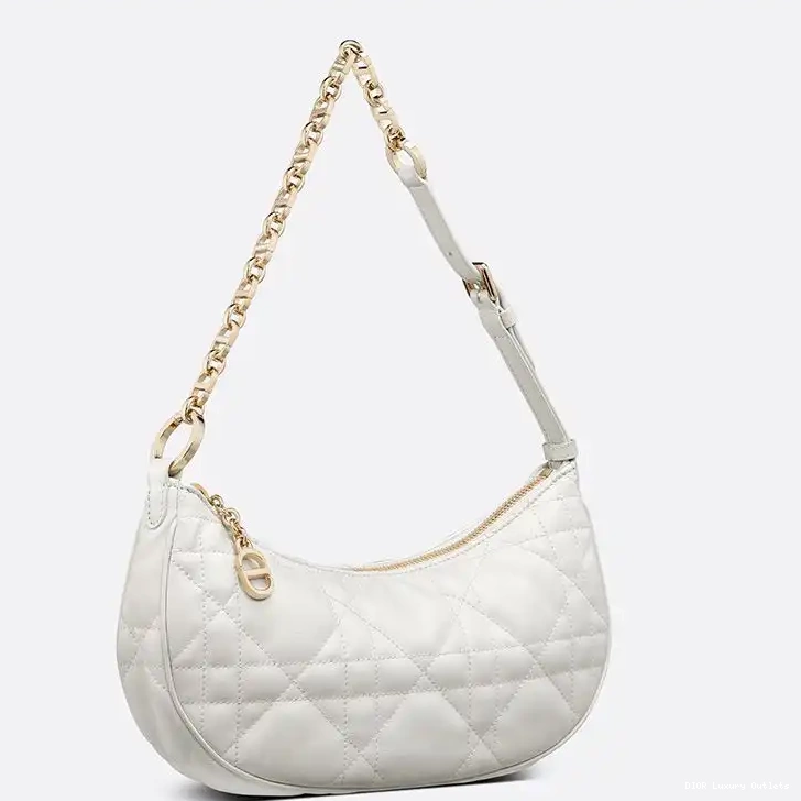Cheap CD Dior Lounge Cannage White Lambskin Bag 0602 Luxury
